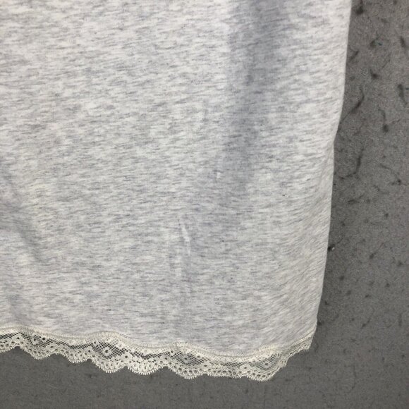 Y2K American Eagle Outfitter Cami Top Womens XL Gray Heather Babydoll Lace Trim - Picture 7 of 16